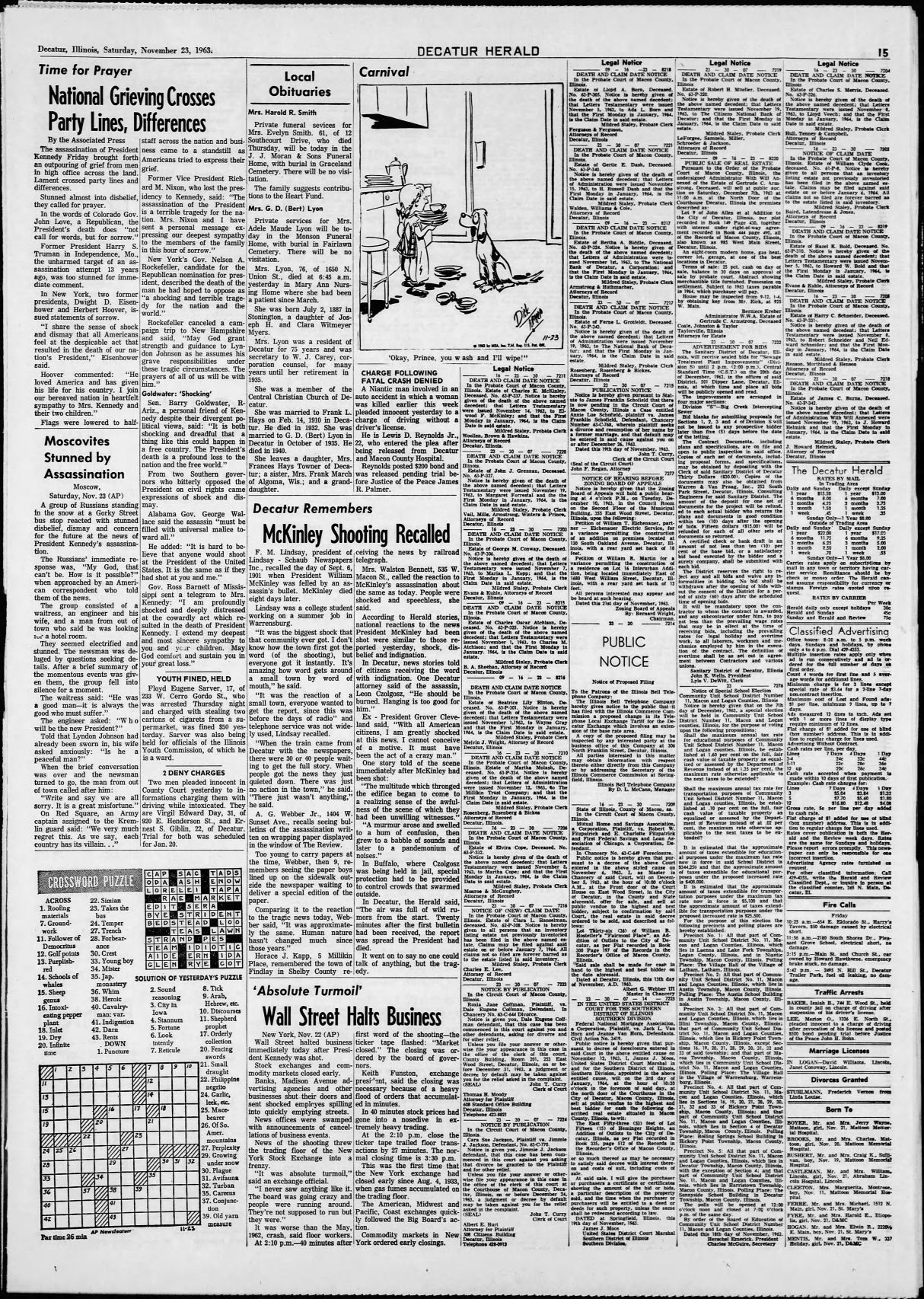 Nov. 23, 1963, The Decatur Herald, A15